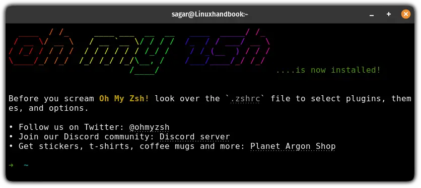 oh my zsh is installed