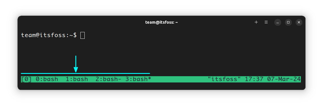 Various TMUX sessions running in a single terminal window