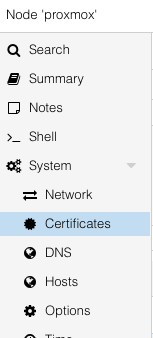 Create SSL certificate in Proxmox