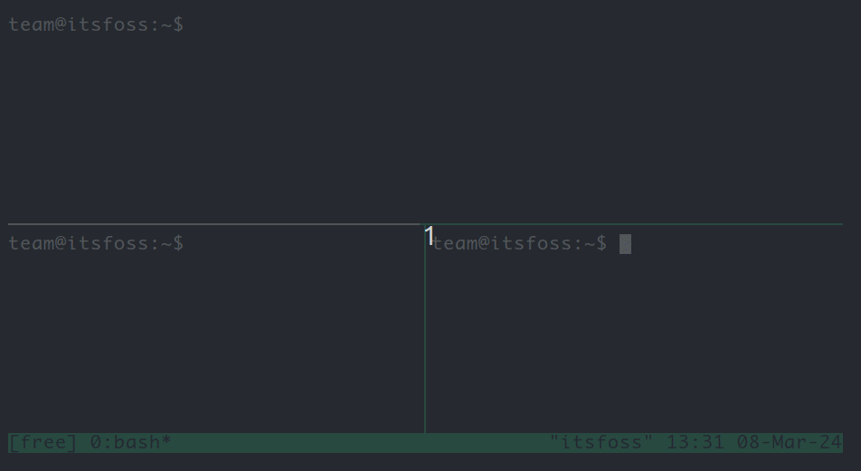 Switch between different panes in TMUX