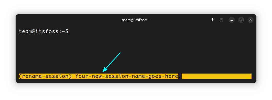 Rename the current session in TMUX, while being inside the session