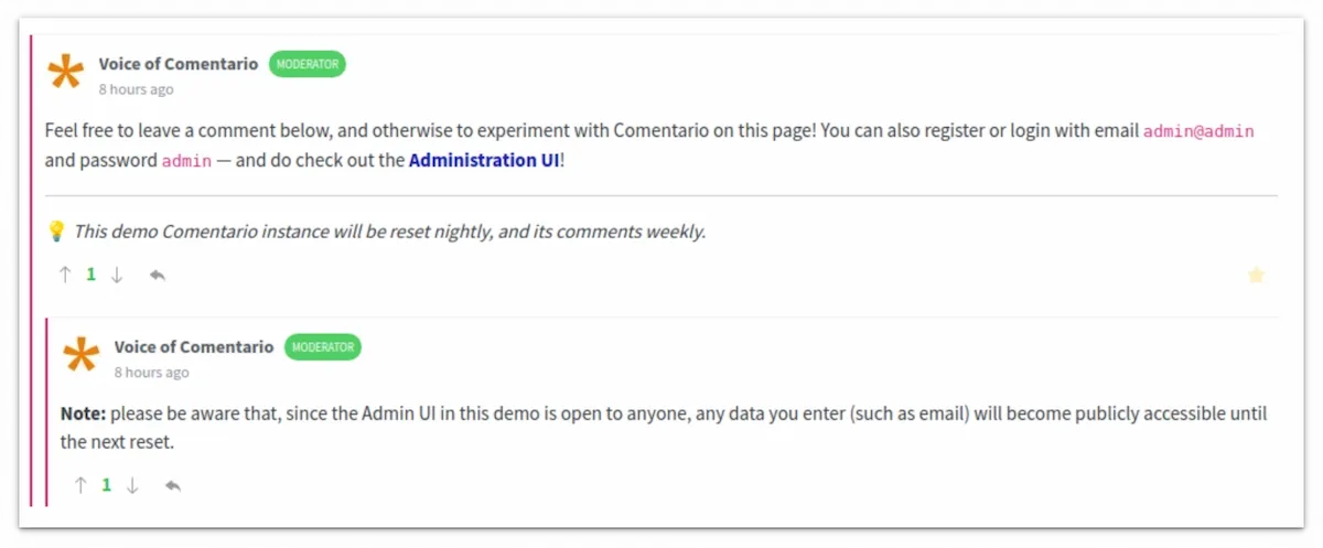 Comentario self-hosted, open source commenting system