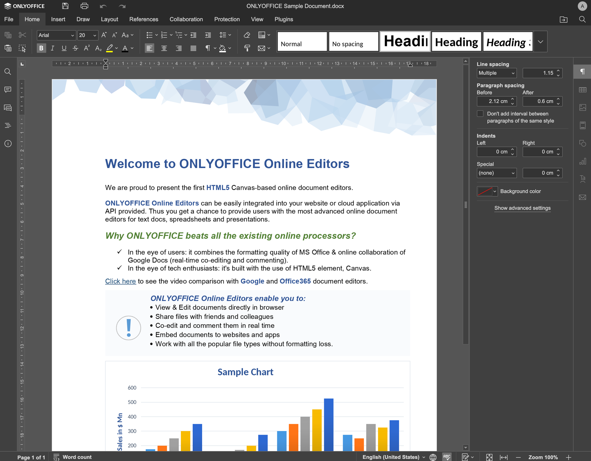 Editing document in ONLYOFFICE Docspace