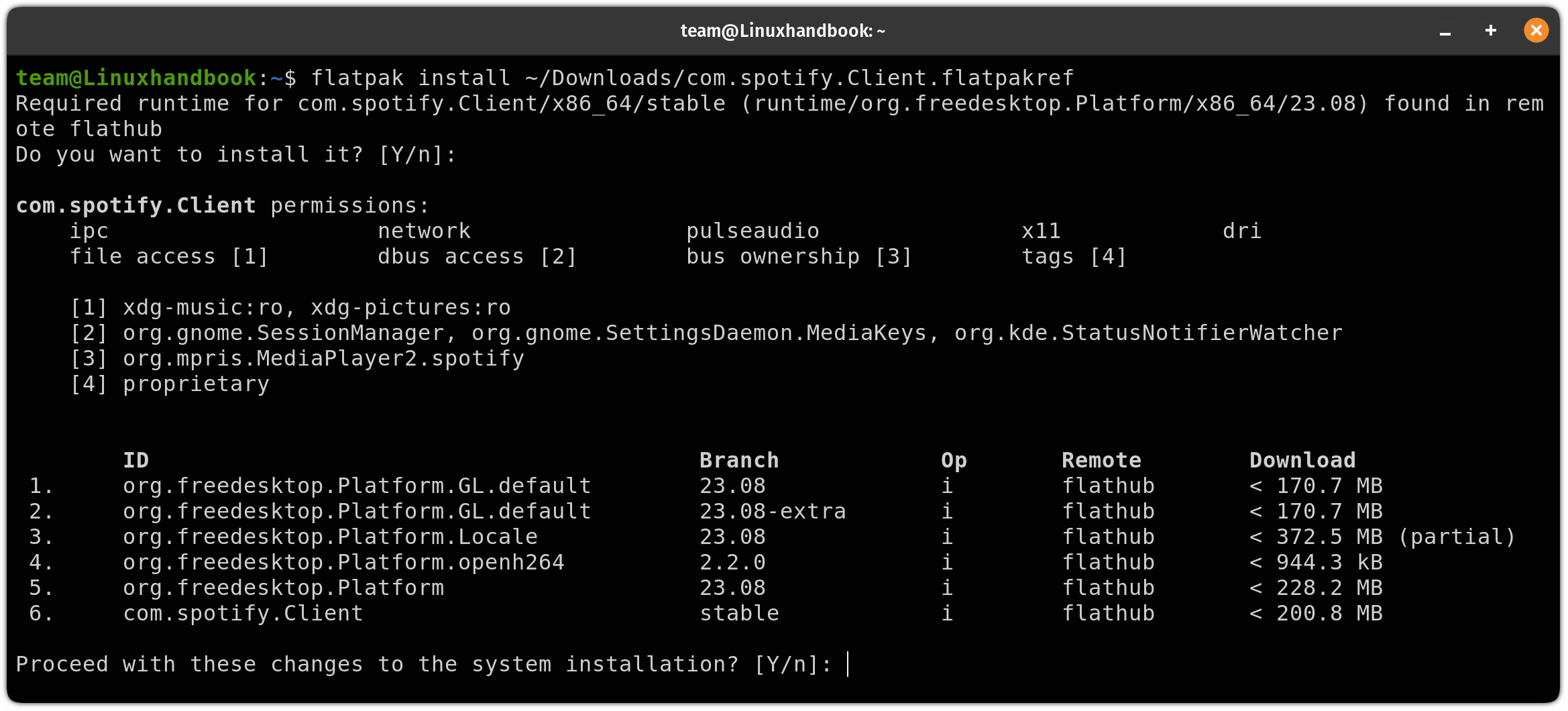 Install flatpak package using flatpakref file