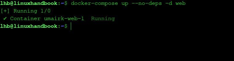 Docker compose restart without dependencies