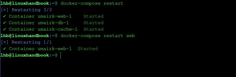 Restart specific container with docker compose