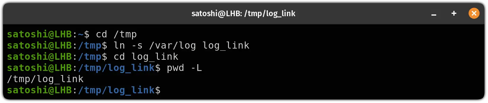 Display the logical path including symbolic links