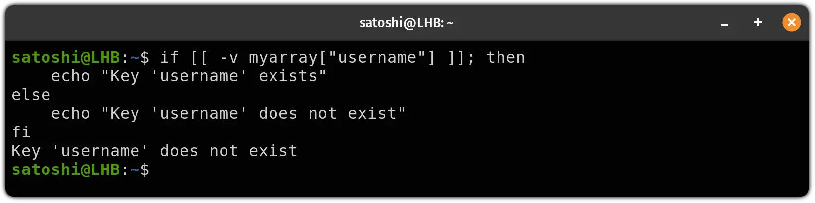 check if a key pair exist in associative array