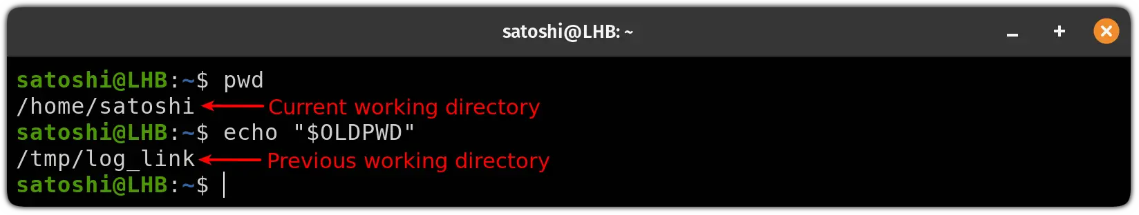 know the previous working directory