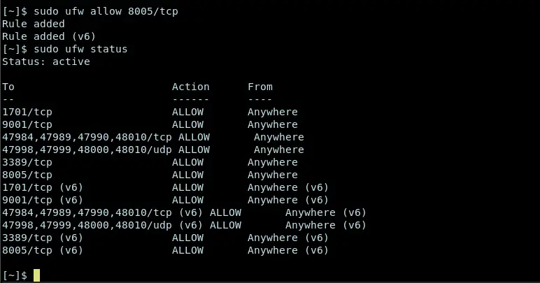 ufw firewall add