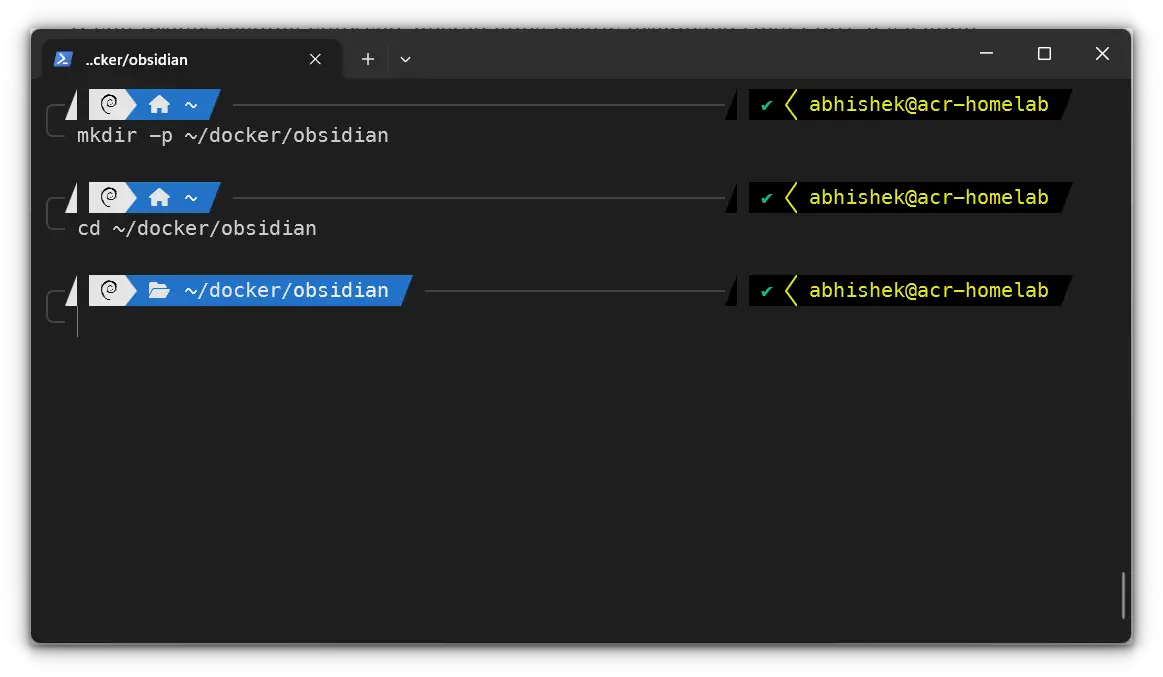 creating data directory for obsidian