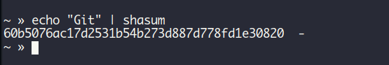 Get the shasum of the word Git