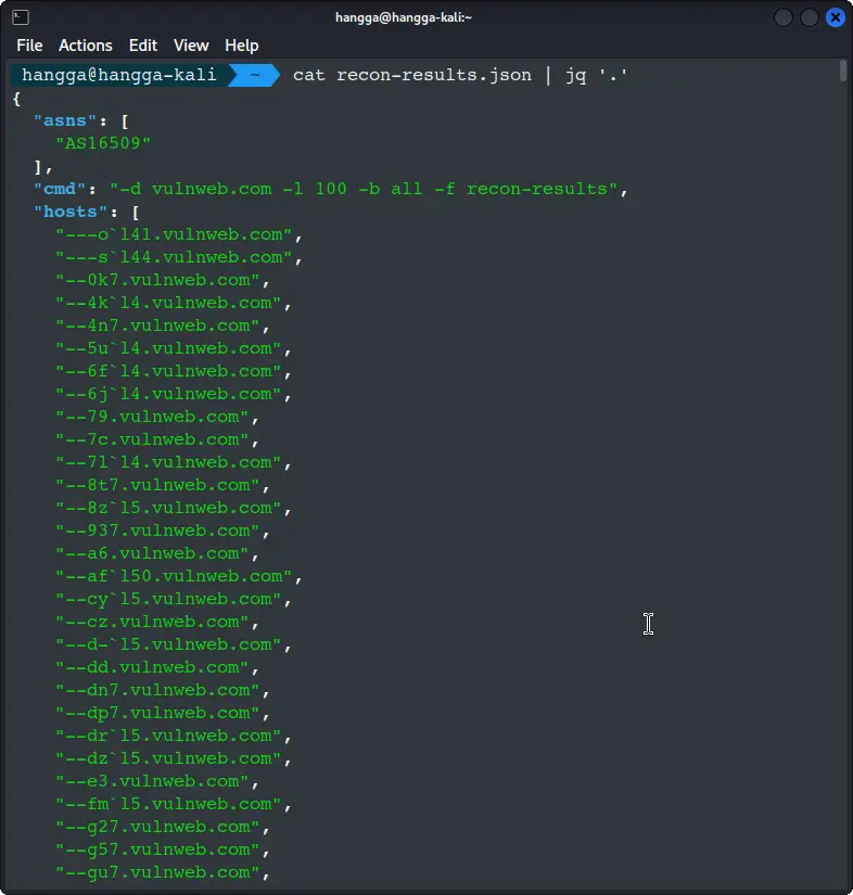 recon results json