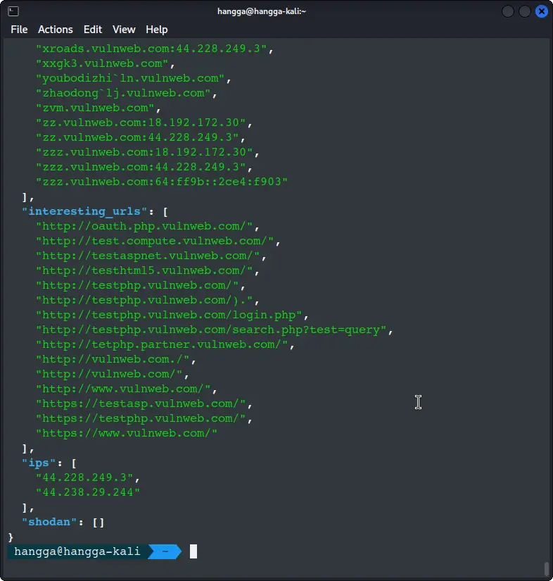 recon results json