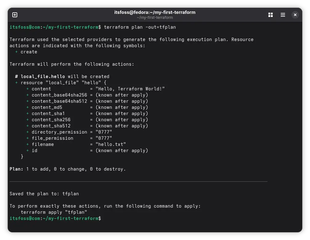 See plan without applying in Terraform