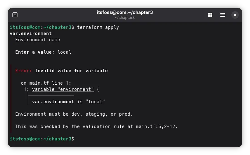 Validation Check Terraform