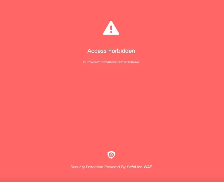 Safeline WAF attack block test