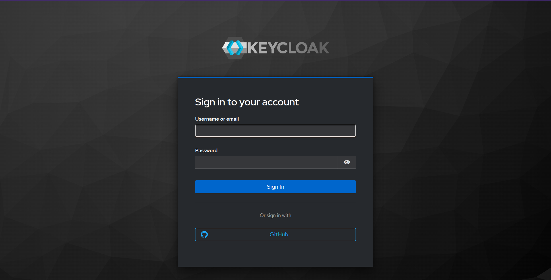 GitHub added as Sign In option in keycloak.