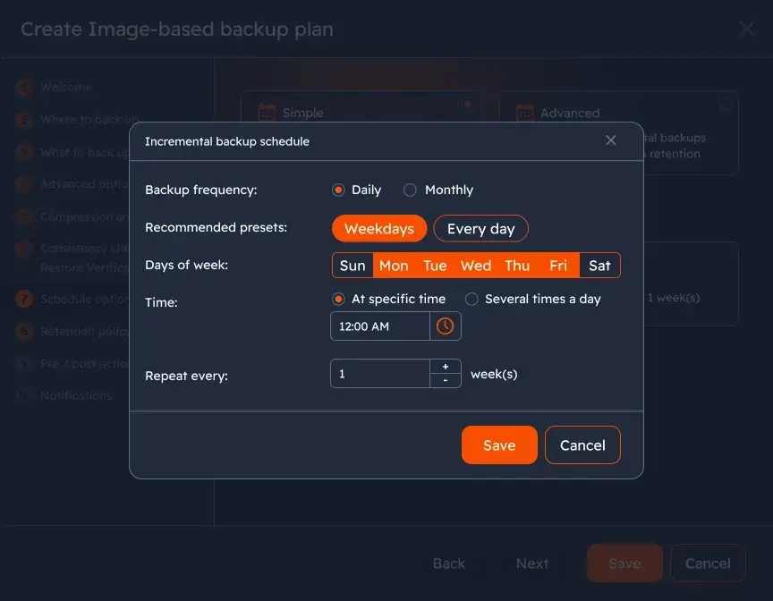 automated backups using MSP360