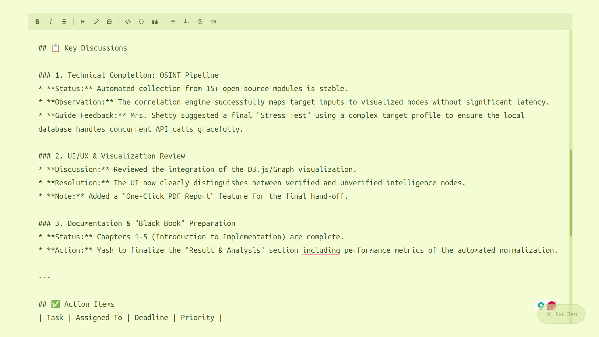 NoteDiscovery zen mode