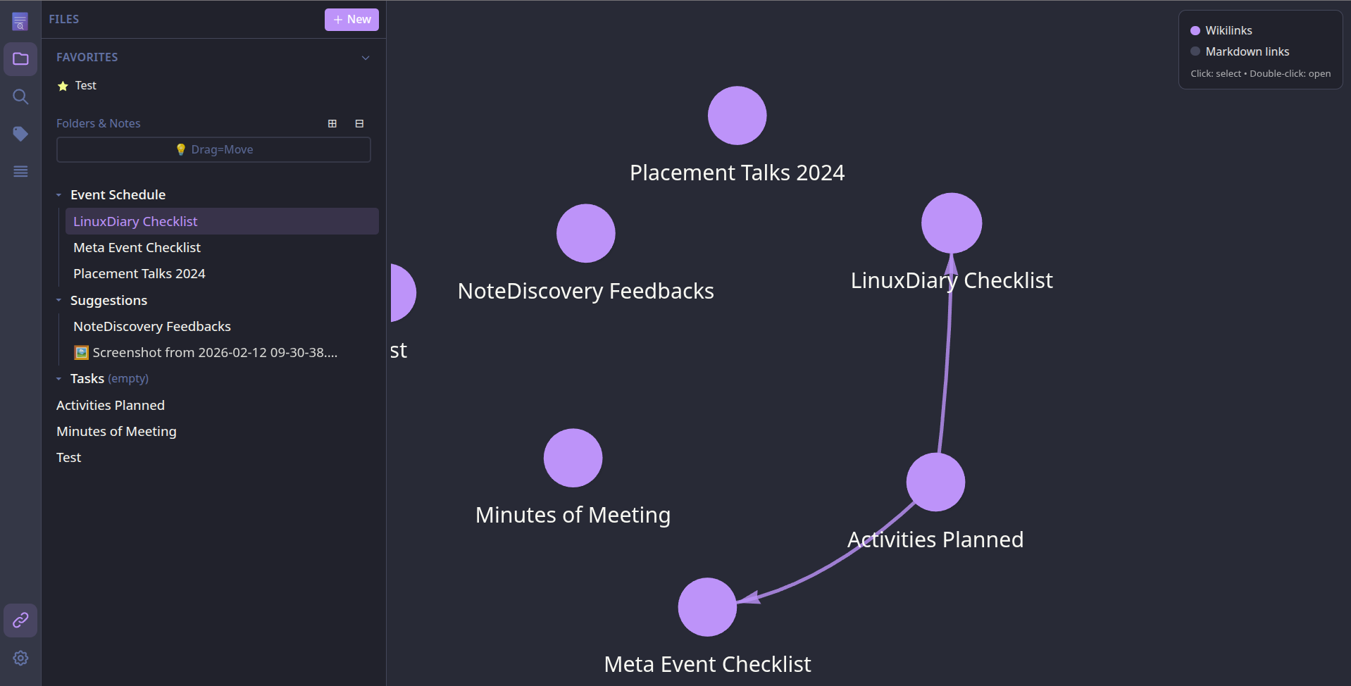 NoteDiscovery graphs and links