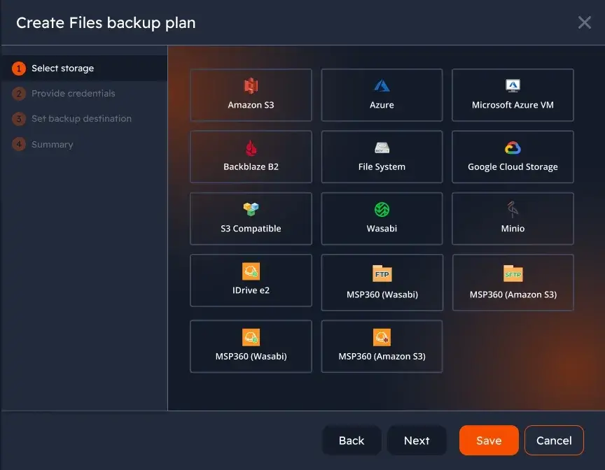 Offsite backup to object storage