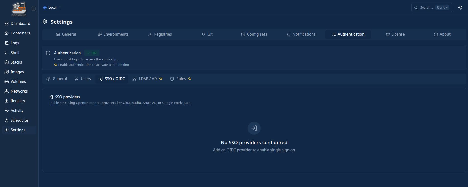 Dockhand Auth support.