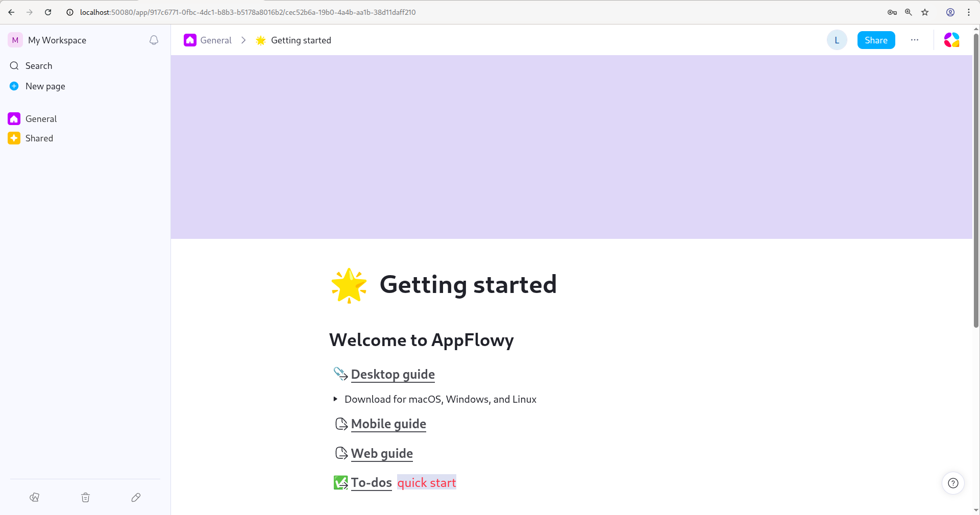 AppFlowy in action.
