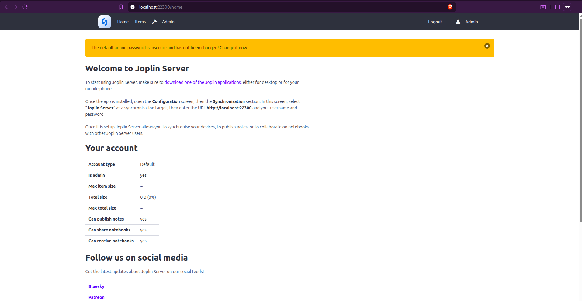 Joplin Homepage.