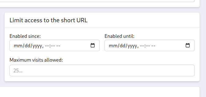 Limited Access and Expiry provided by shlink.