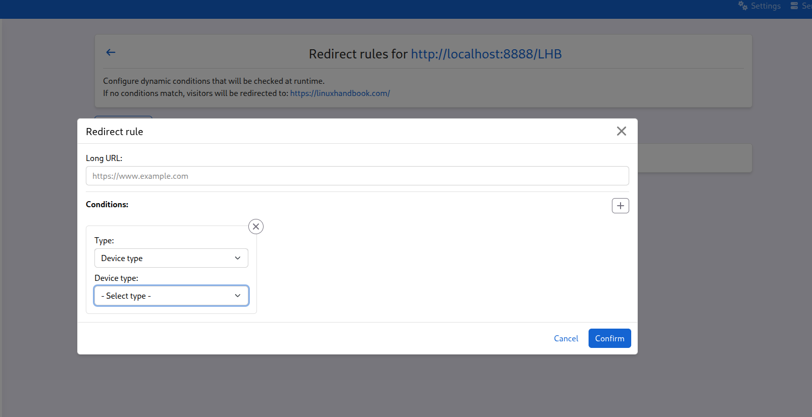 Dynamic redirects for the Short URLs.