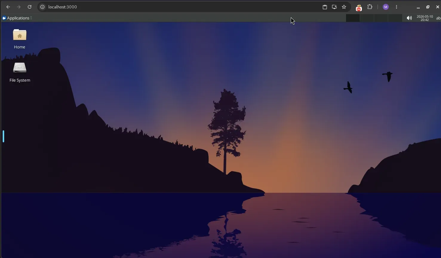 Ubuntu XFCE running in web browser with Webtop