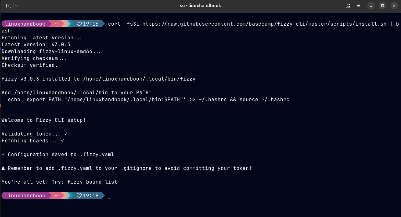 Installing fizzy-cli