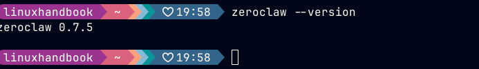 ZeroClaw installed and working