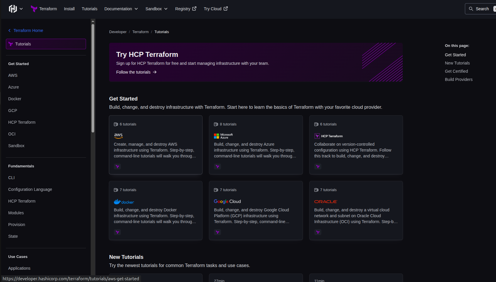 Terraform Tutorials Homepage