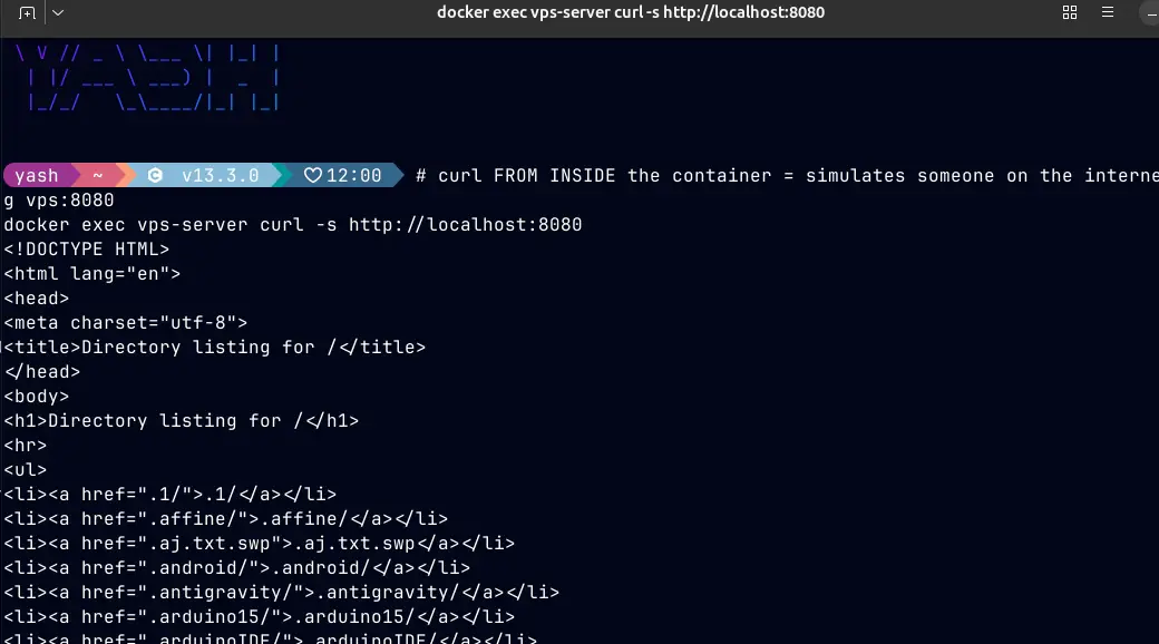 simulate external request to vps:8080