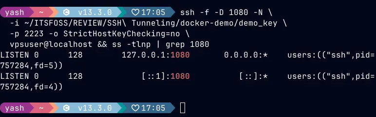 proxy is bound to localhost:1080