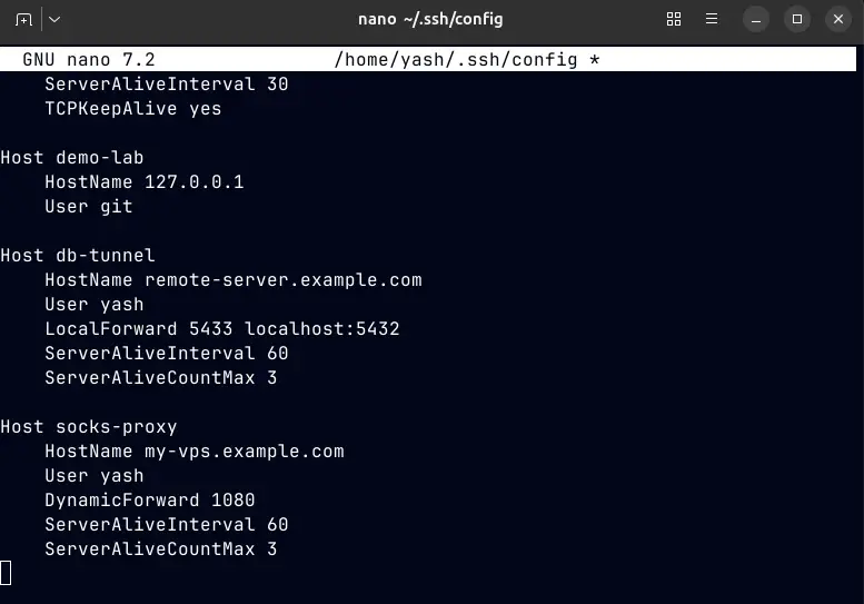 config at ~/.ssh/config