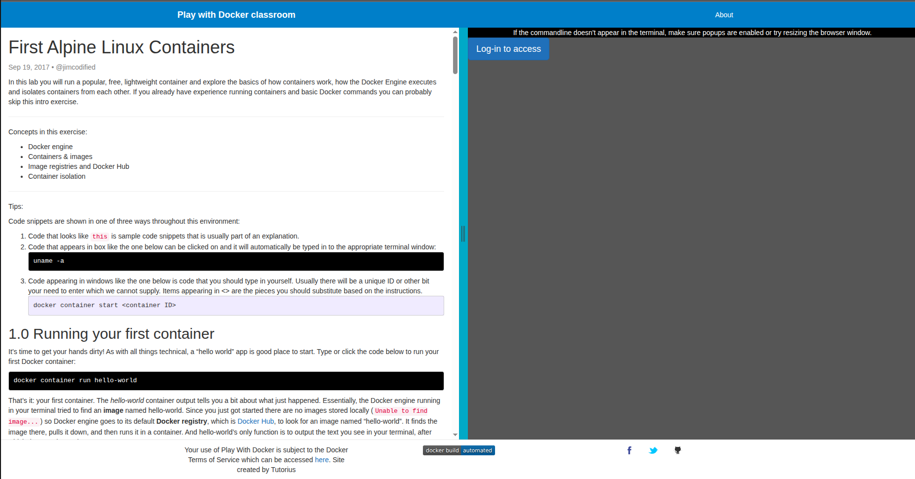 Play with Docker Classrooms