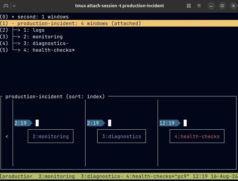 real world scenario for tmux