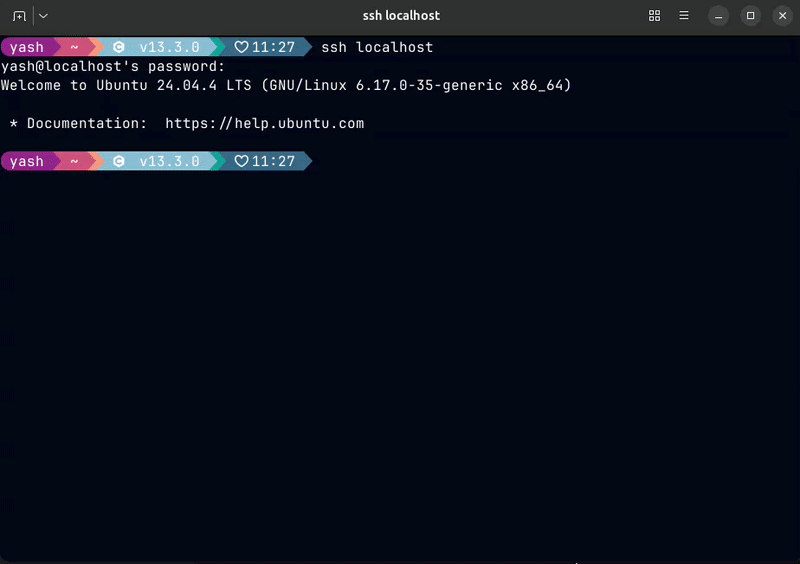 scenario with tmux