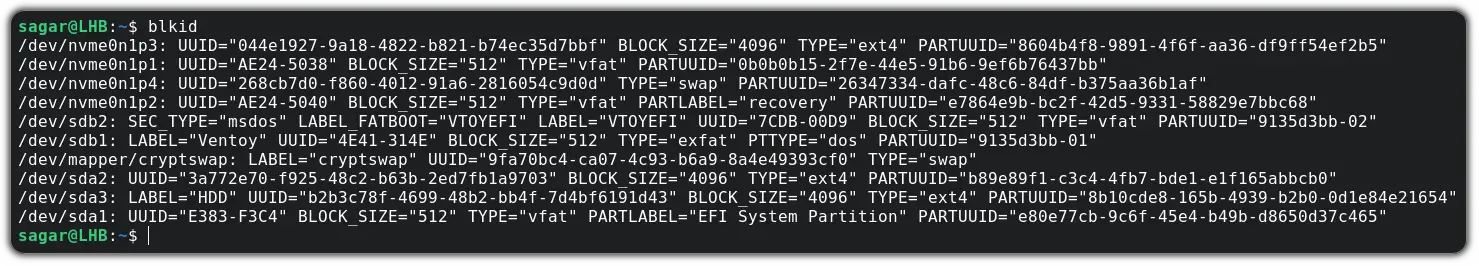 How to Get the UUID of a Disk Partition in Linux