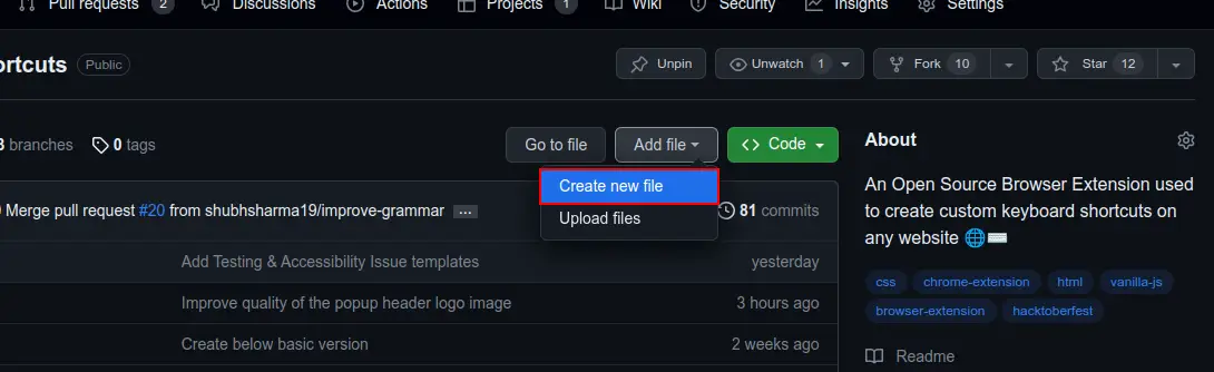 Create a New Folder in a GitHub Repo