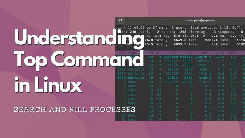 Using top command in Linux