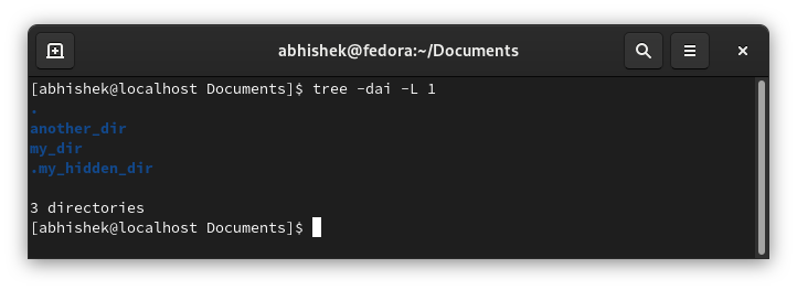tree-komennon käyttäminen vain alihakemistojen luettelointiin Linuxissa