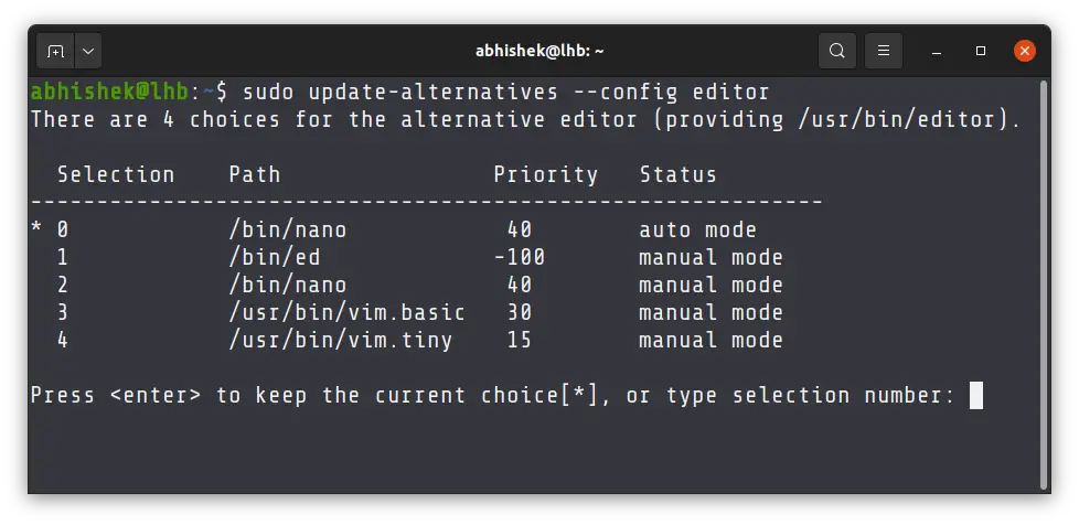 Making Vim the default editor in Ubuntu