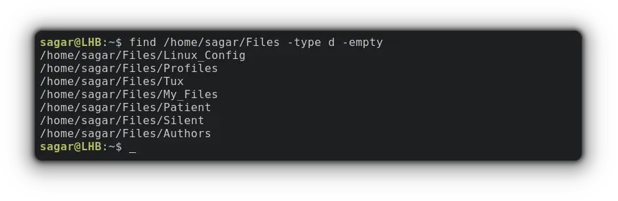 find empty directories in Linux