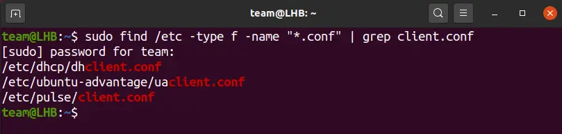 linux find file name