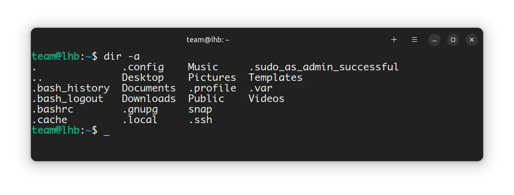 Display Hidden Files with Dir Command