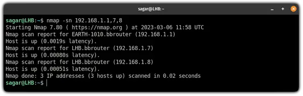 Ping Sweep Using nmap on Linux